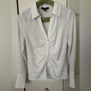White ruching front blouse Like new.